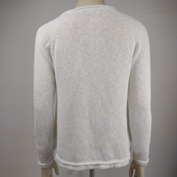 Lilly Pulitzer white colorful Weekend spellout cotton blend sweater ladies Small - Picture 4 of 7